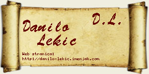 Danilo Lekić vizit kartica